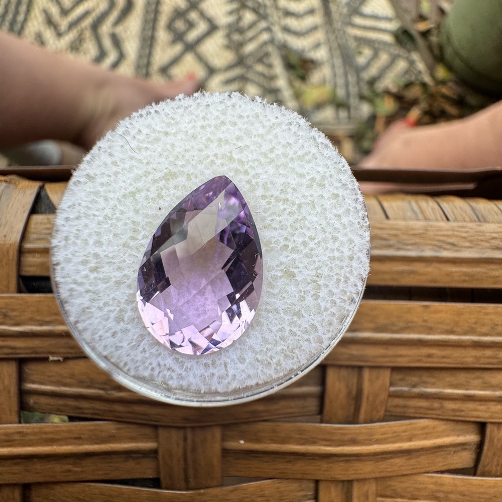 5.25ctw genuine pear amethyst loose in gem jar - Picture 11 of 15